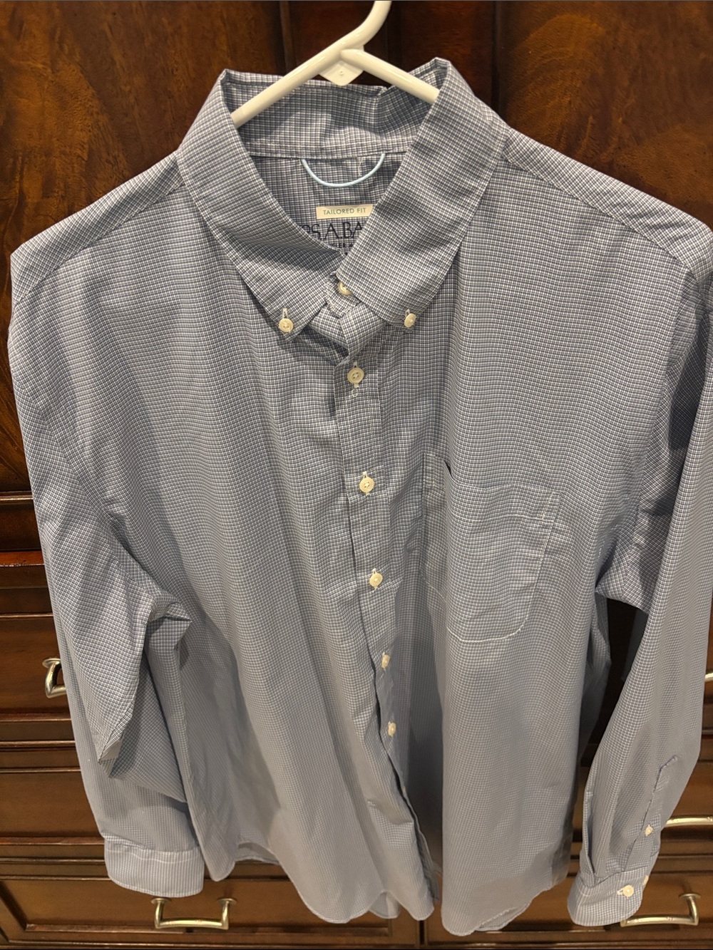 Jos A Bank Blue Check Button-Down Men's Shirt